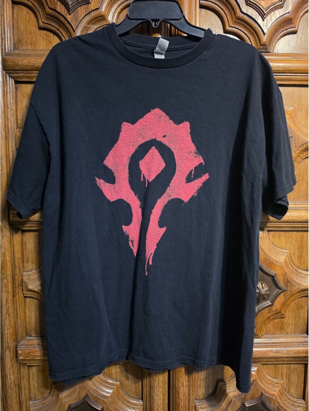 World of Warcraft Horde Logo Graphic Tee, Black, Size XL